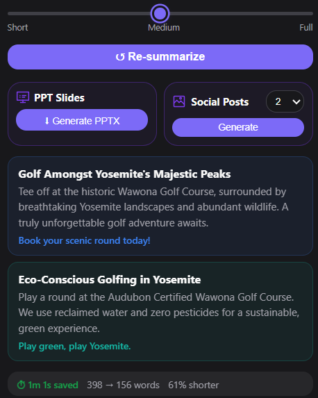 Generate social-ready posts and graphics.